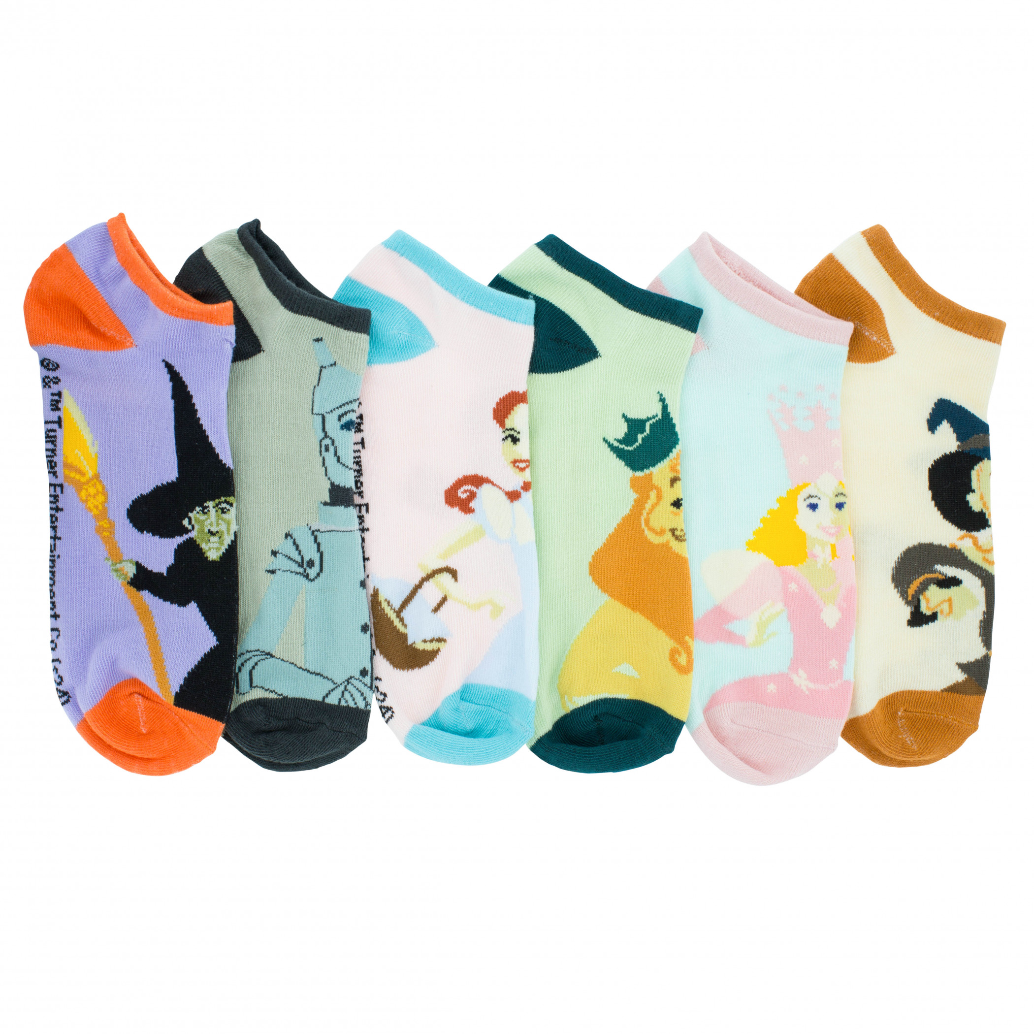 Wizard of Oz Characters Women's Ankle Socks 6-Pair Pack